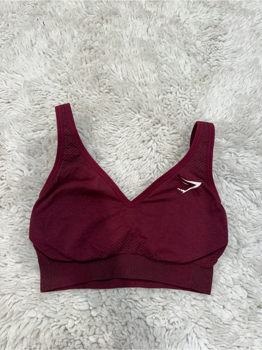 Gymshark sports bra with interchangeable straps, size small color maroon